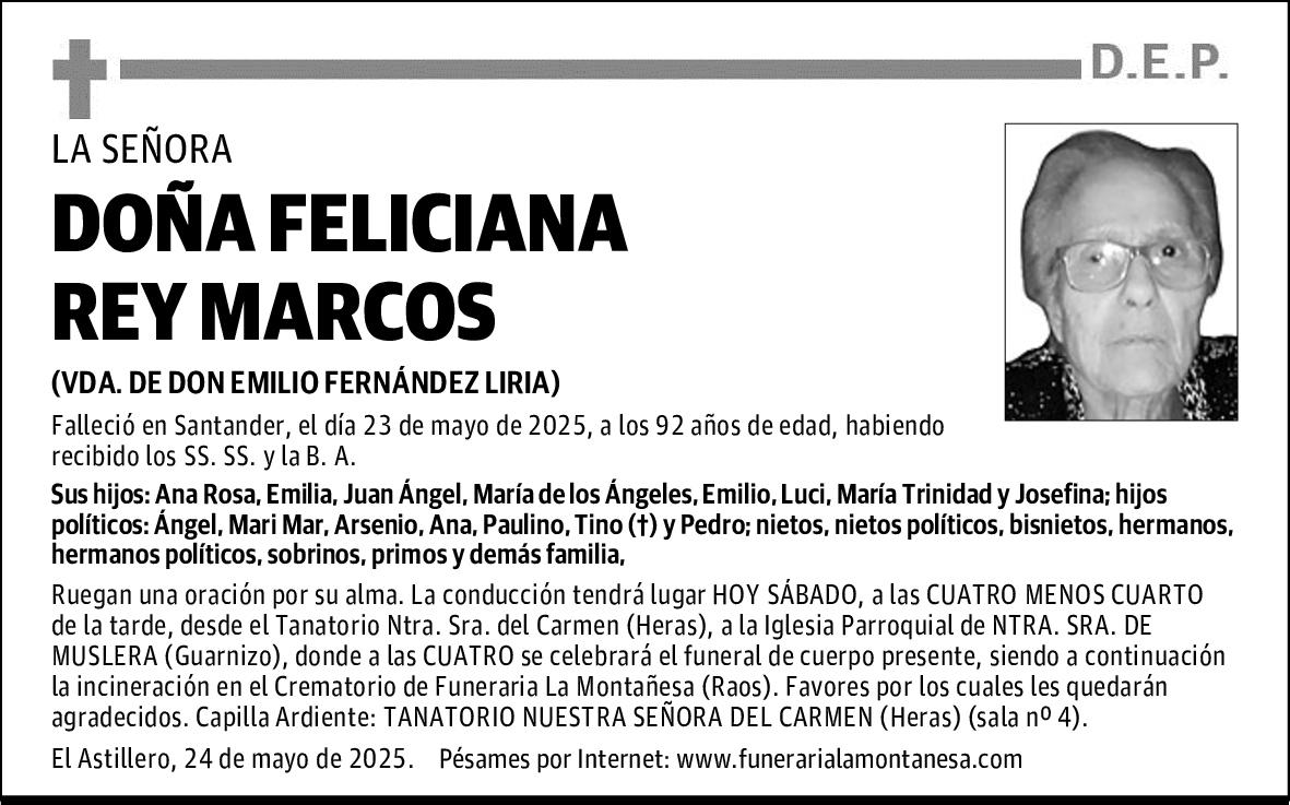DOÑA FELICIANA REY MARCOS