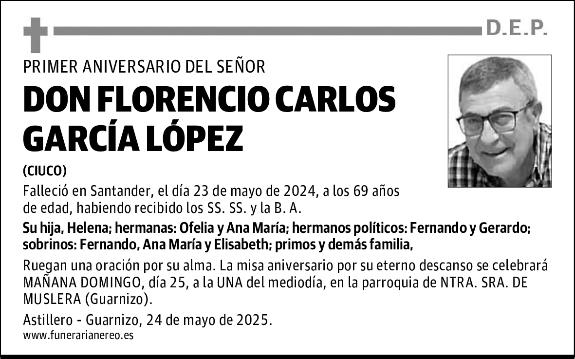 DON FLORENCIO CARLOS GARCÍA LÓPEZ