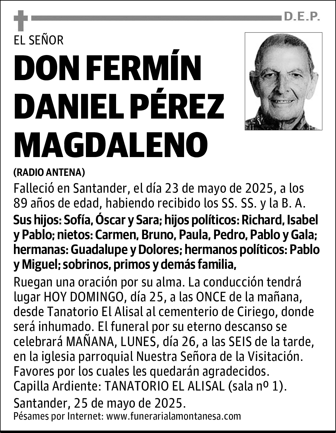 DON FERMÍN DANIEL PÉREZ MAGDALENO
