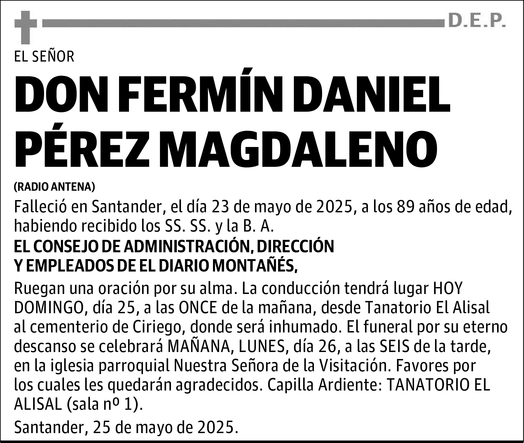 DON FERMÍN DANIEL PÉREZ MAGDALENO