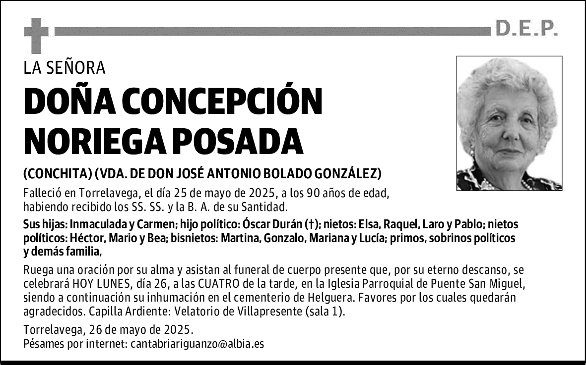 DOÑA CONCEPCIÓN NORIEGA POSADA