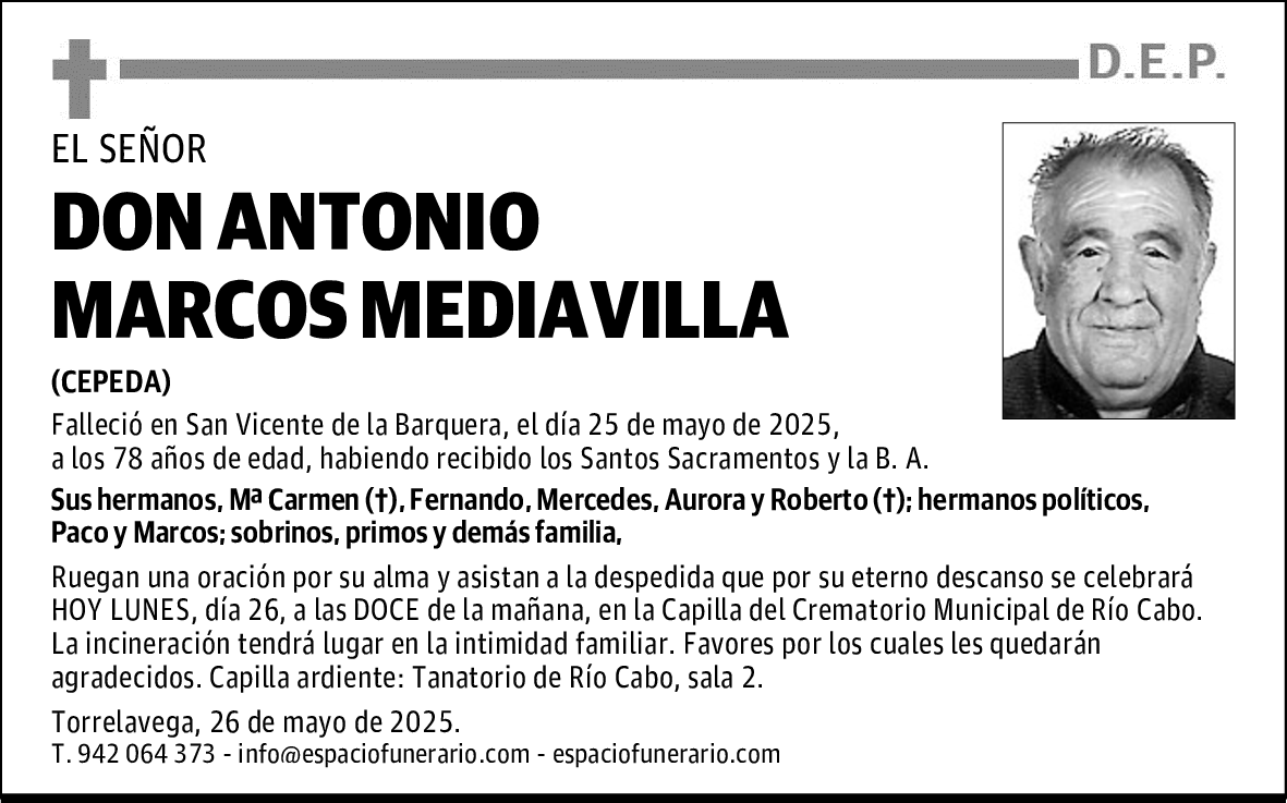 DON ANTONIO MARCOS MEDIAVILLA