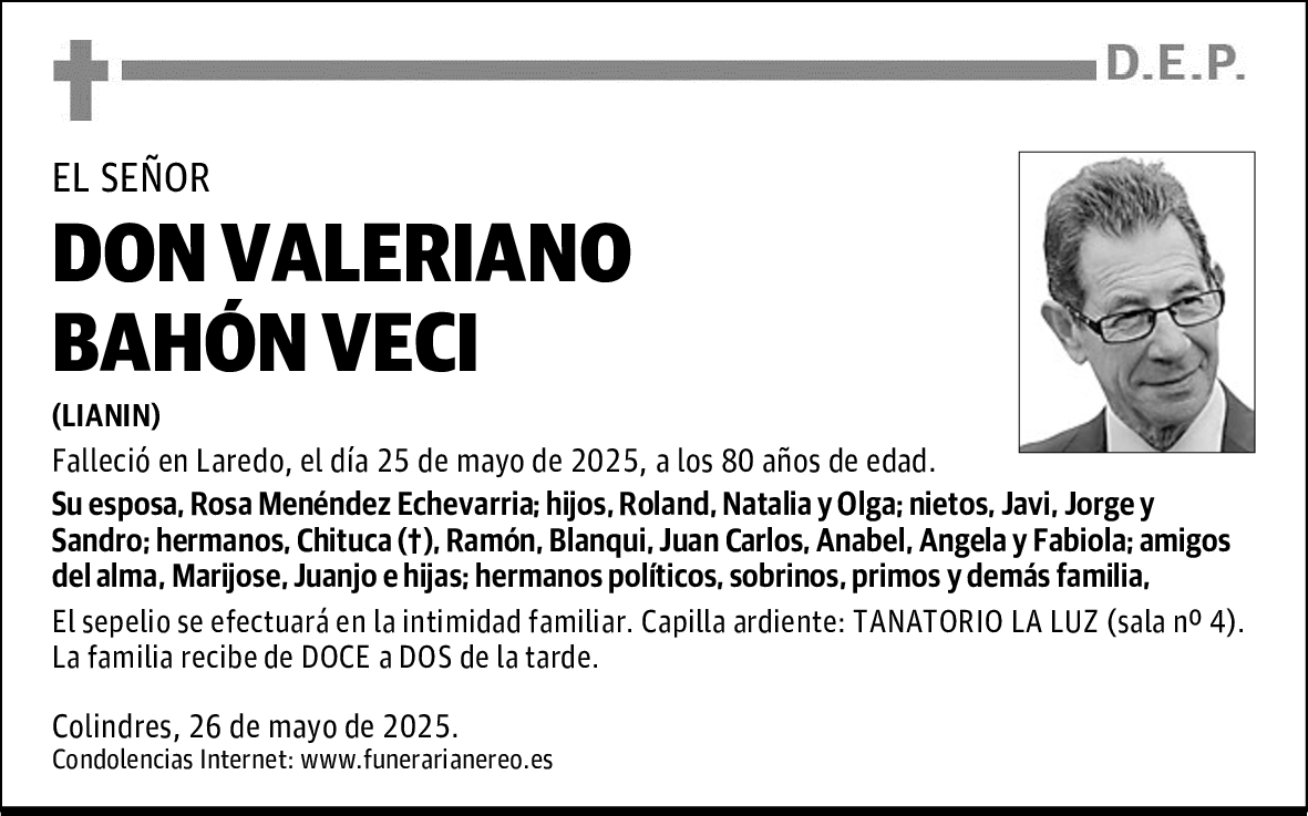 DON VALERIANO BAHÓN VECI