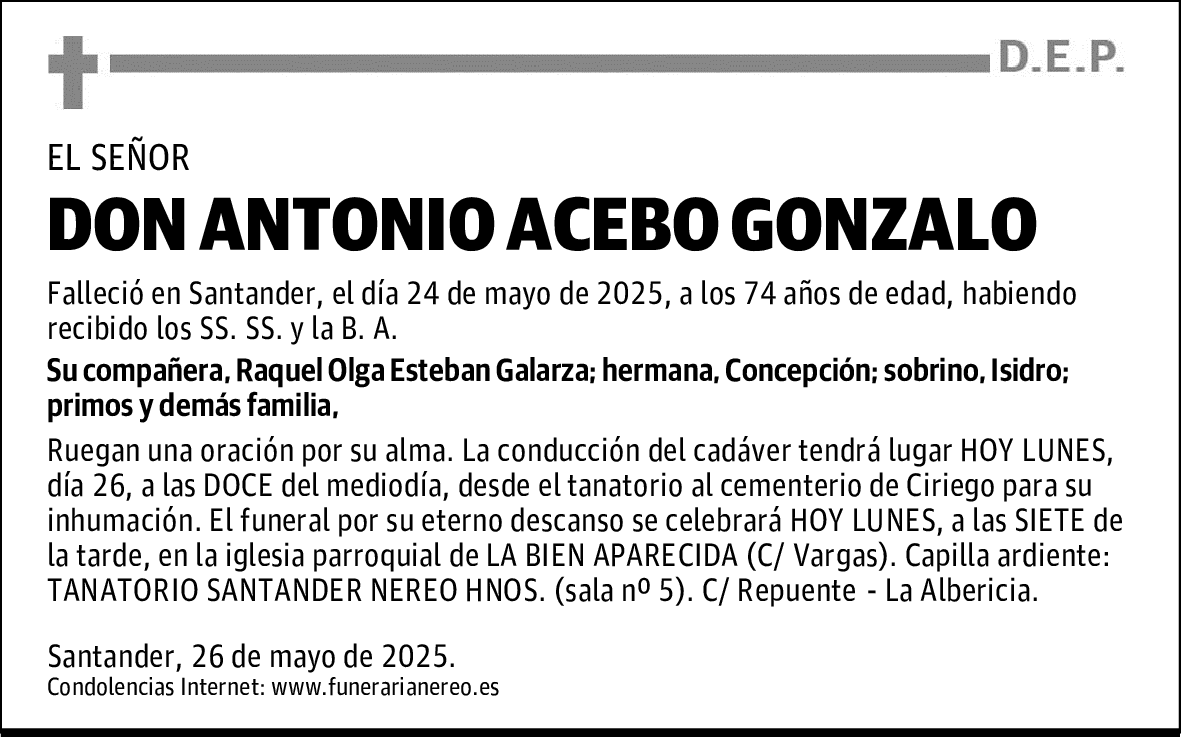 DON ANTONIO ACEBO GONZALO