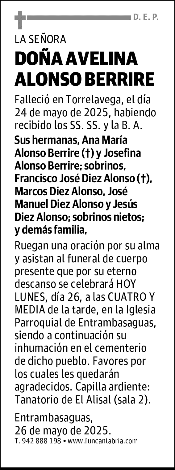 DOÑA AVELINA ALONSO BERRIRE