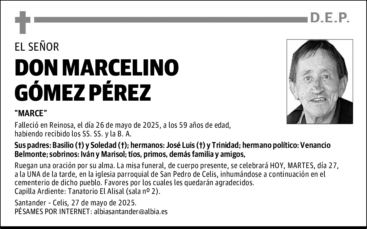 DON MARCELINO GÓMEZ PÉREZ