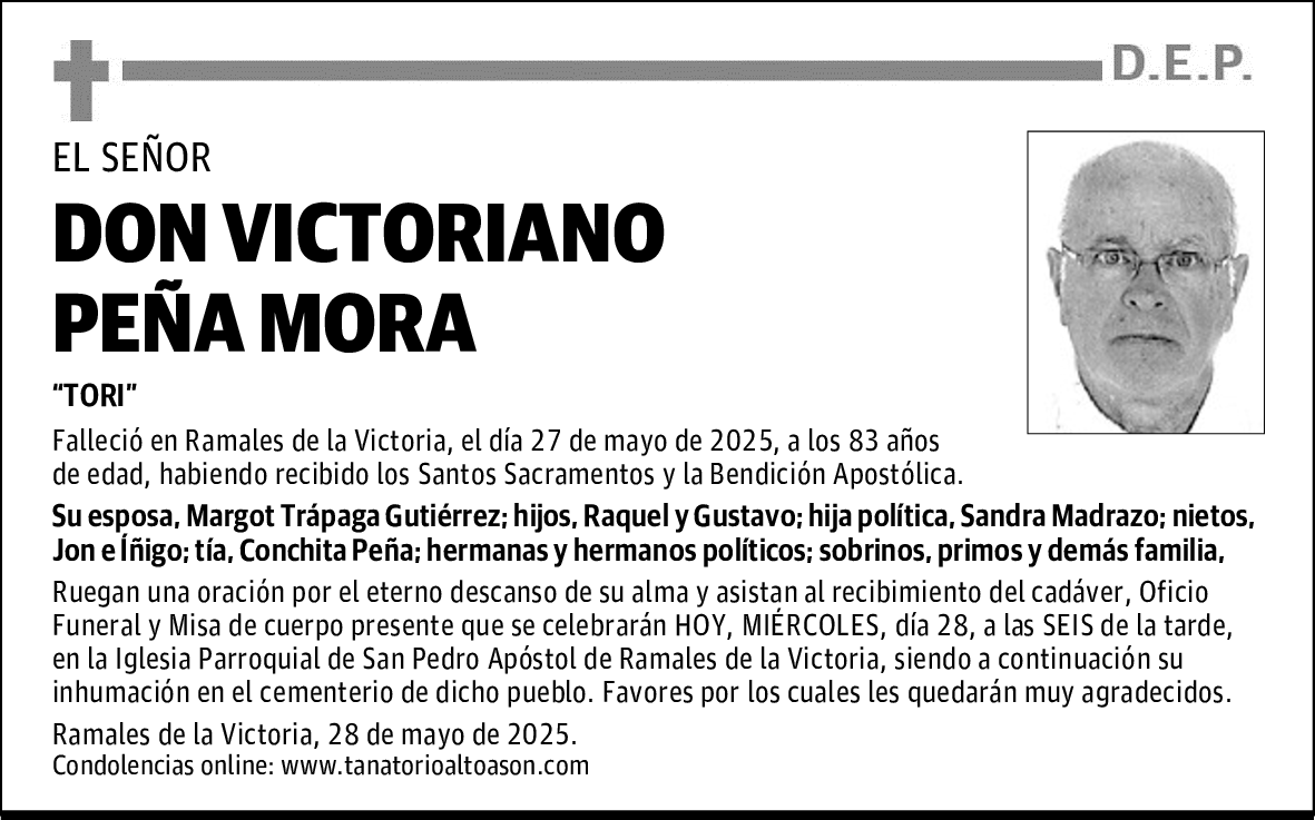 DON VICTORIANO PEÑA MORA