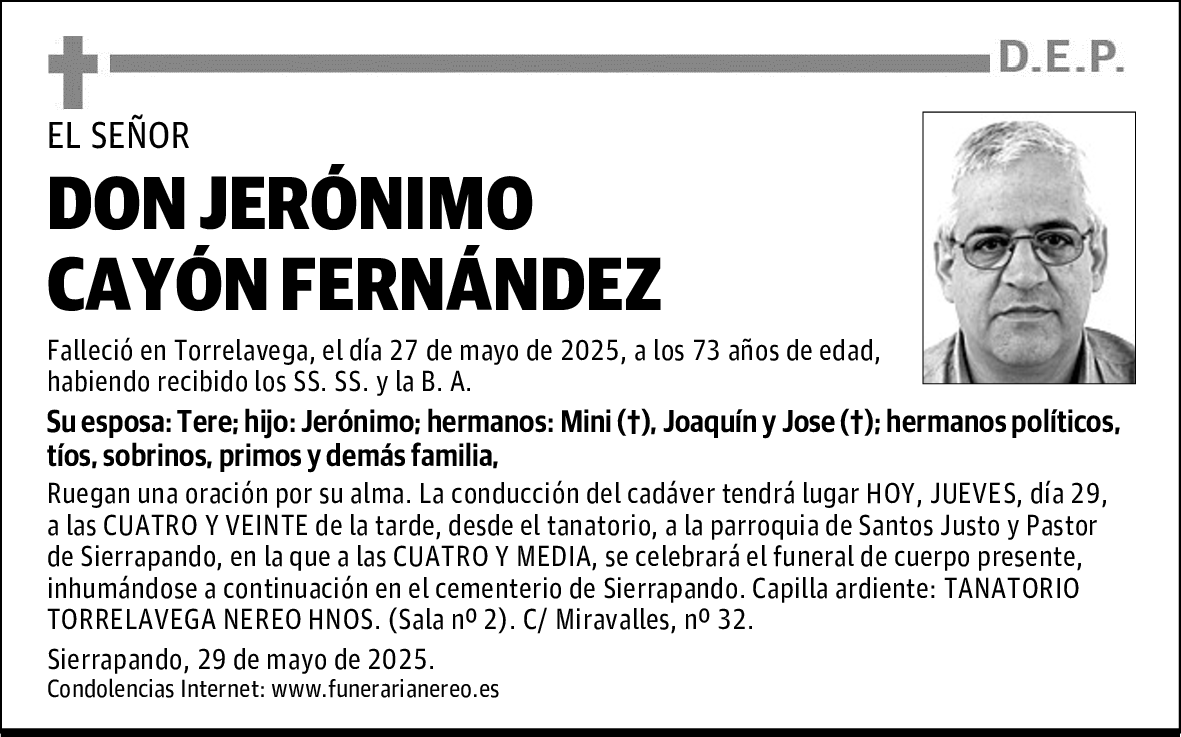DON JERÓNIMO CAYÓN FERNÁNDEZ