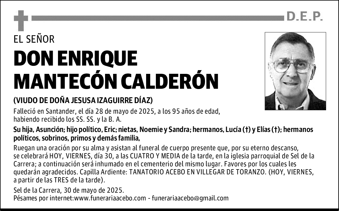 DON ENRIQUE MANTECÓN CALDERÓN