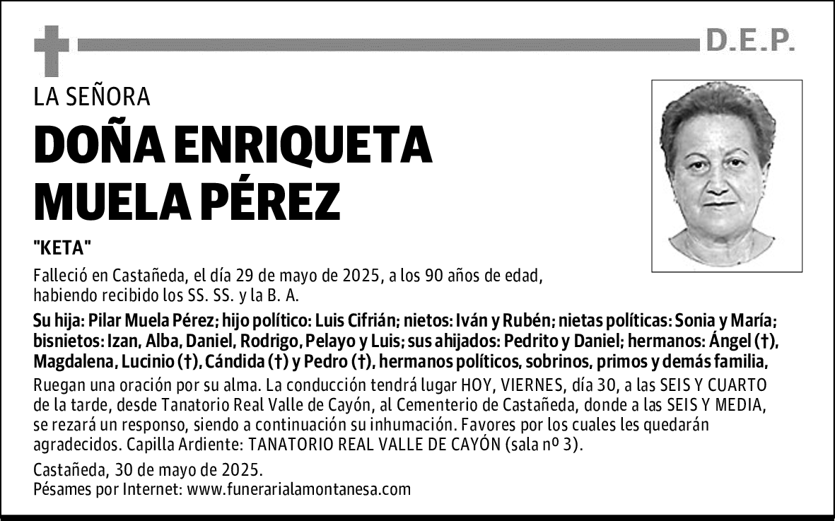 DOÑA ENRIQUETA MUELA PÉREZ