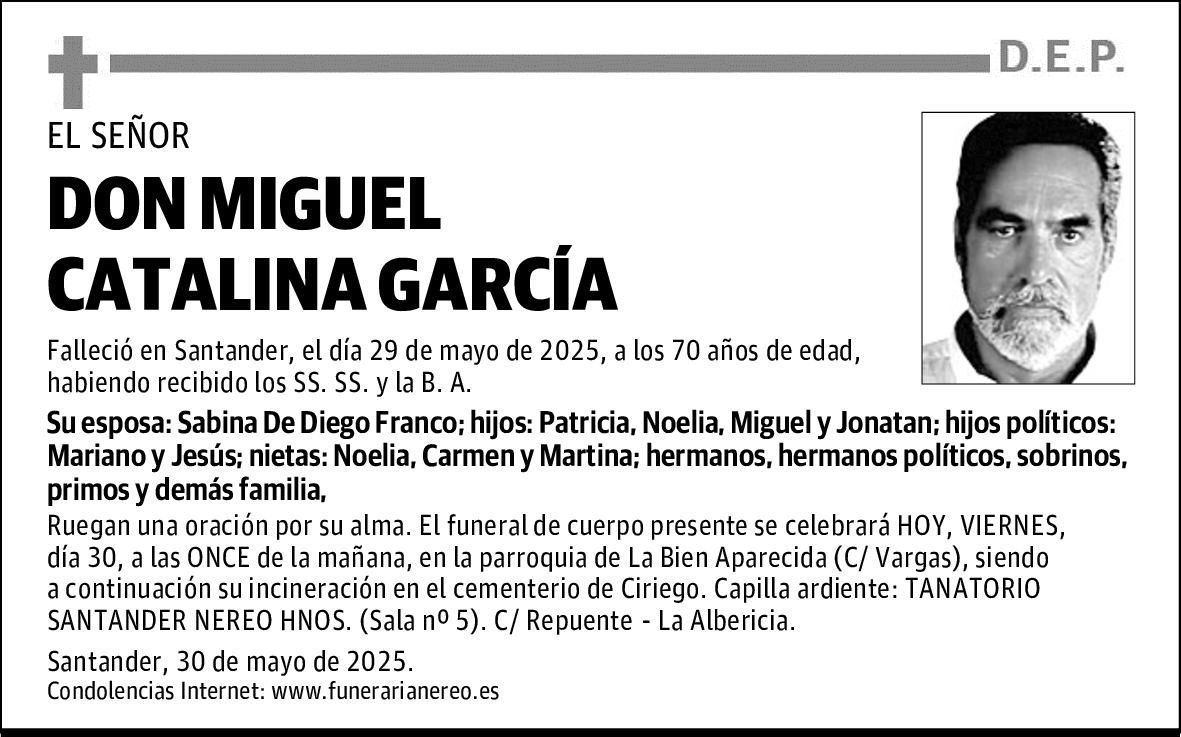 DON MIGUEL CATALINA GARCÍA