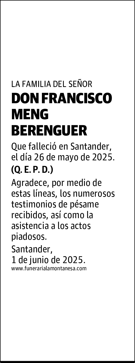 DON FRANCISCO MENG BERENGUER