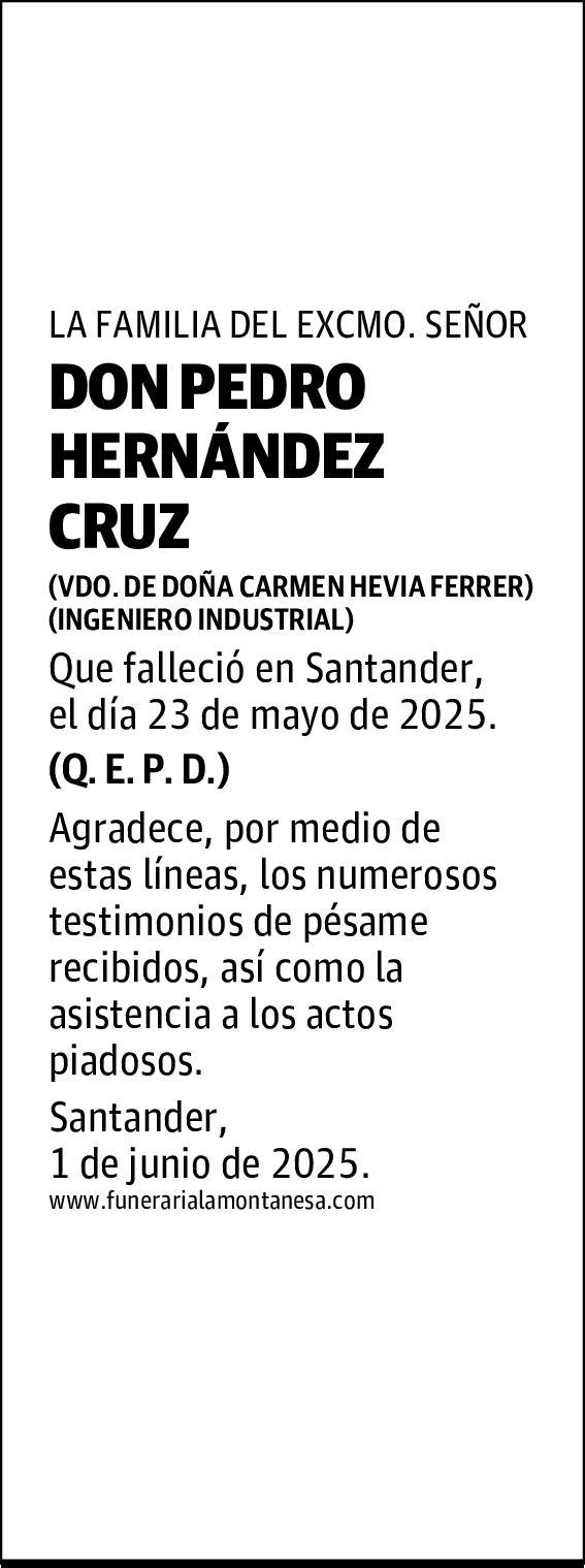 DON PEDRO HERNÁNDEZ CRUZ