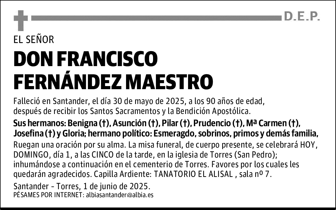 DON FRANCISCO FERNÁNDEZ MAESTRO