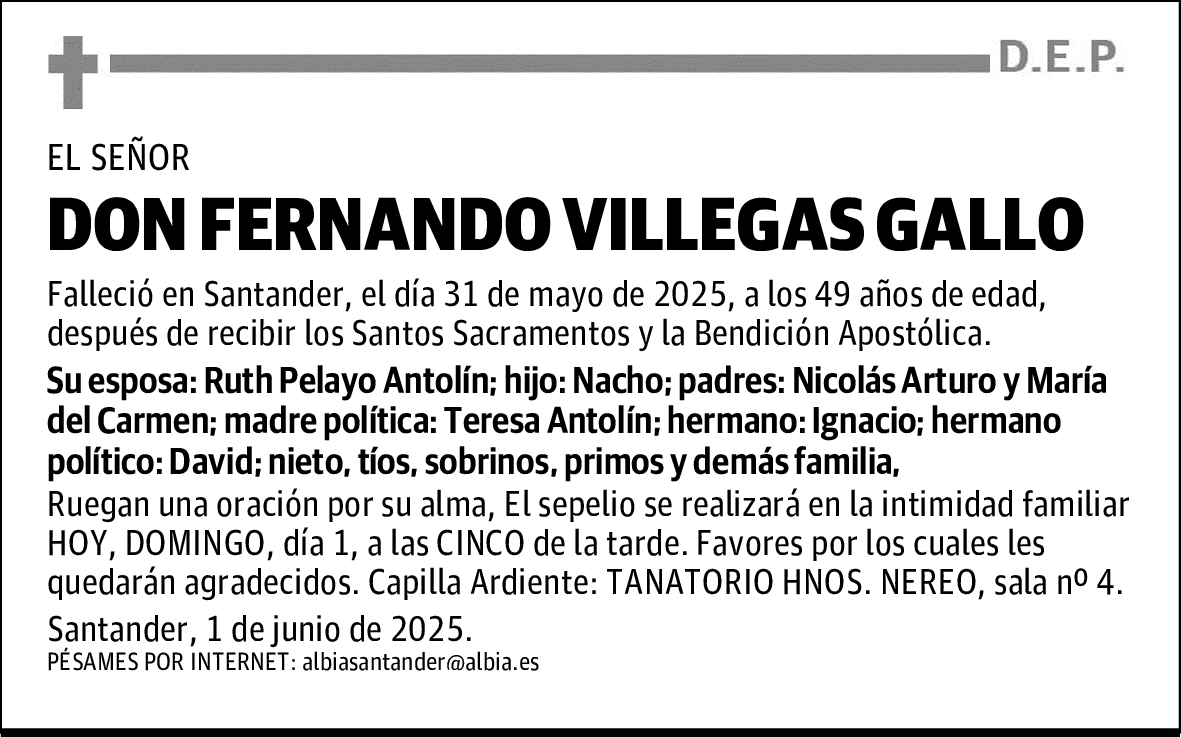 DON FERNANDO VILLEGAS GALLO