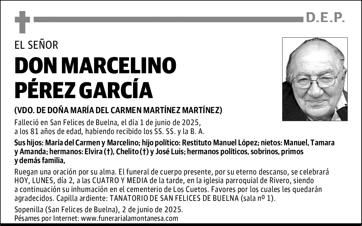 DON MARCELINO PÉREZ GARCÍA