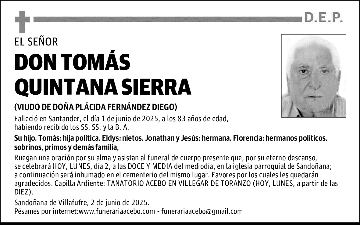 DON TOMÁS QUINTANA SIERRA