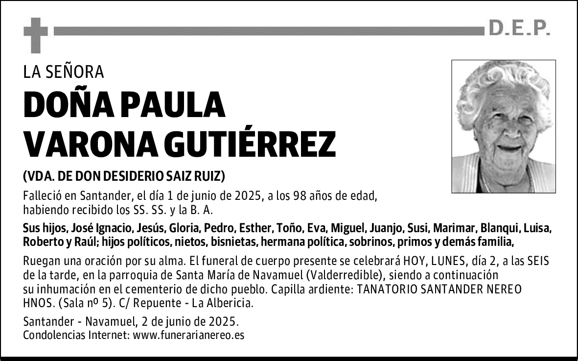 DOÑA PAULA VARONA GUTIÉRREZ