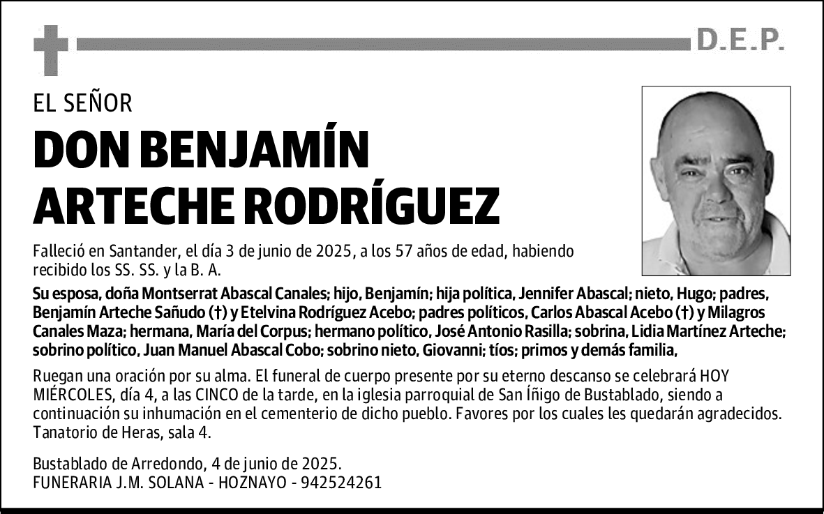 DON BENJAMÍN ARTECHE RODRÍGUEZ
