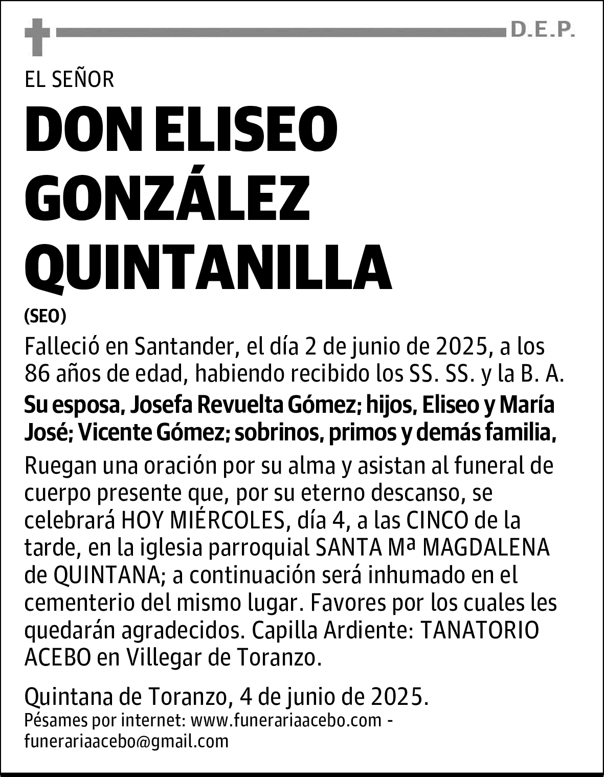 DON ELISEO GONZÁLEZ QUINTANILLA