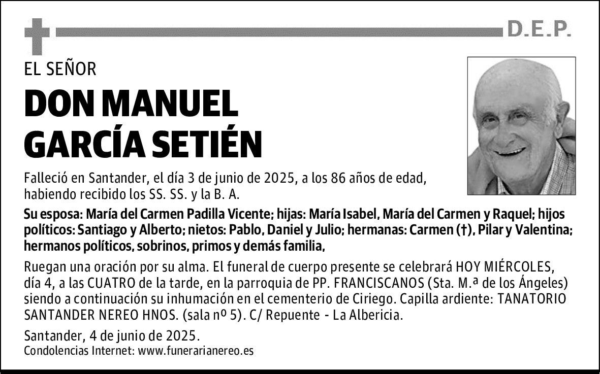 DON MANUEL GARCÍA SETIÉN