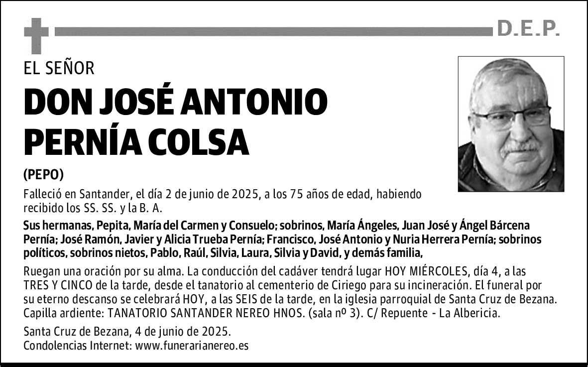 DON JOSÉ ANTONIO PERNÍA COLSA