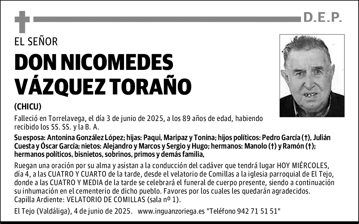 DON NICOMEDES VÁZQUEZ TORAÑO