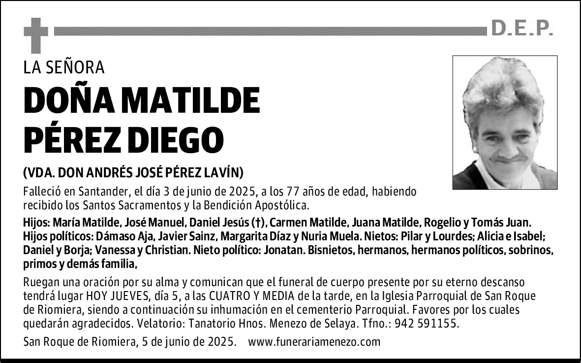 DOÑA MATILDE PÉREZ DIEGO
