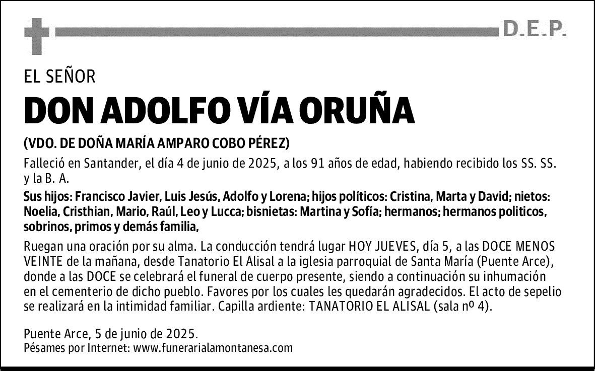 DON ADOLFO VÍA ORUÑA