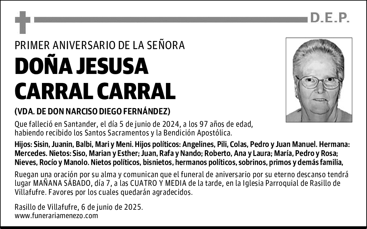 DOÑA JESUSA CARRAL CARRAL