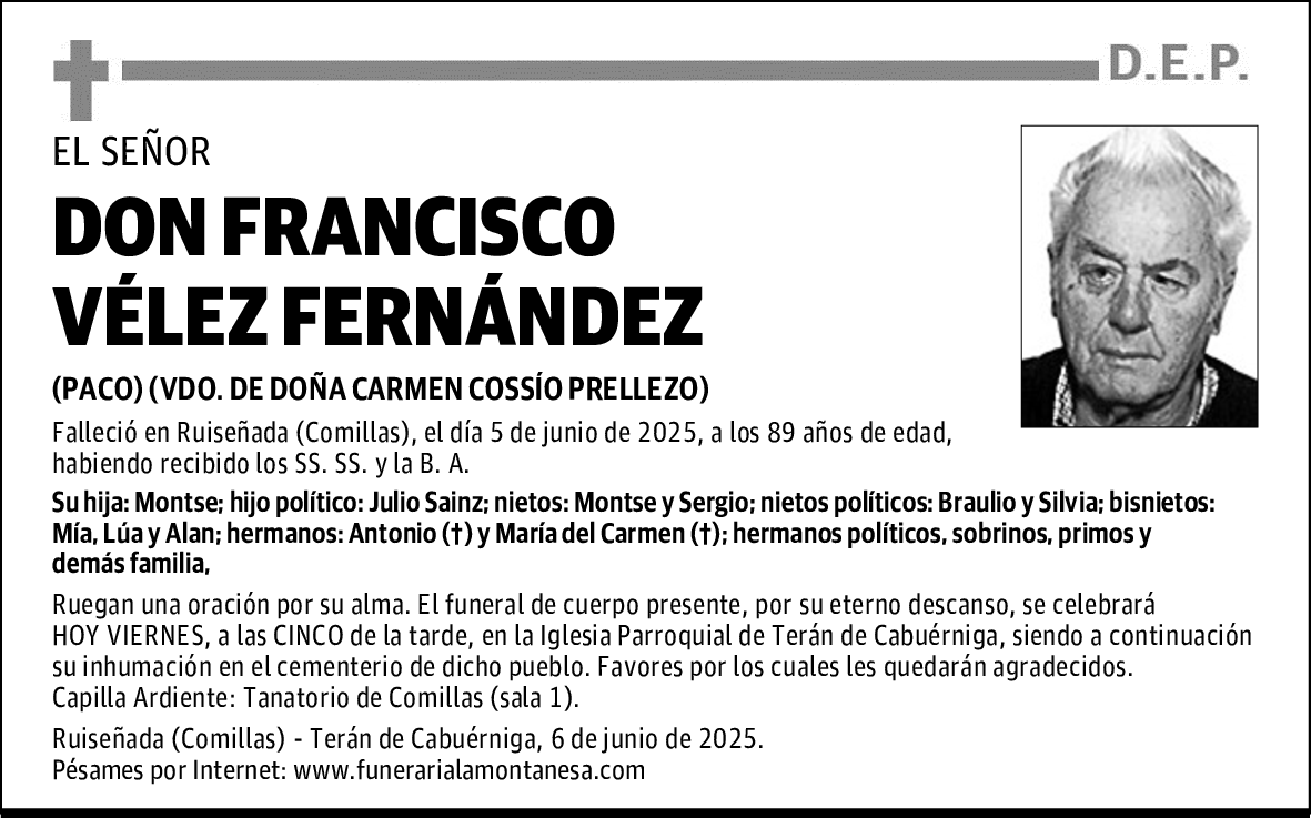 DON FRANCISCO VÉLEZ FERNÁNDEZ