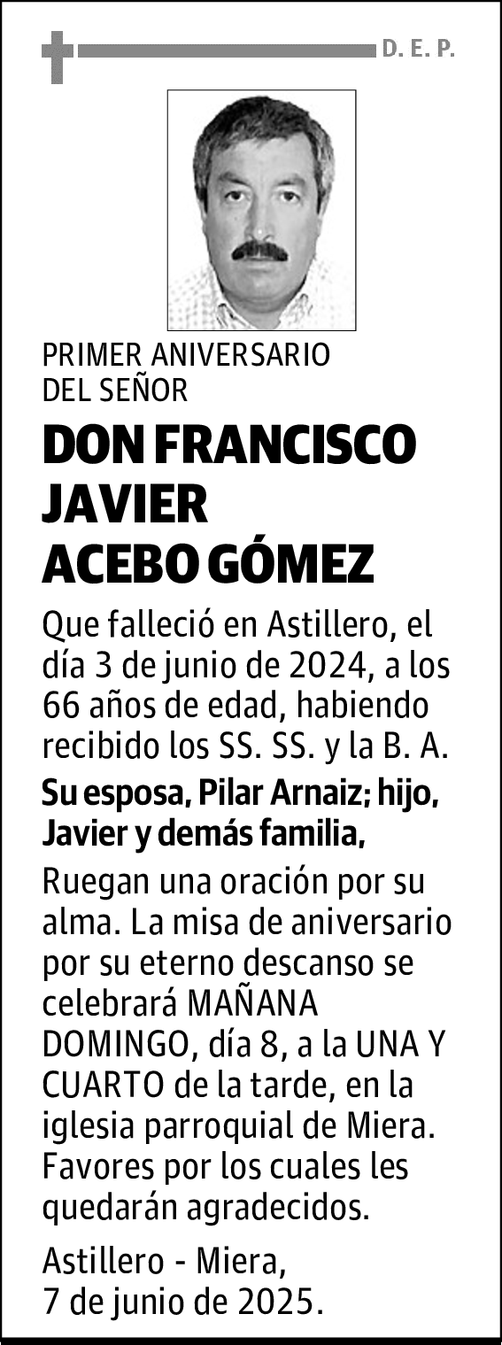 DON FRANCISCO JAVIER 
ACEBO GÓMEZ
