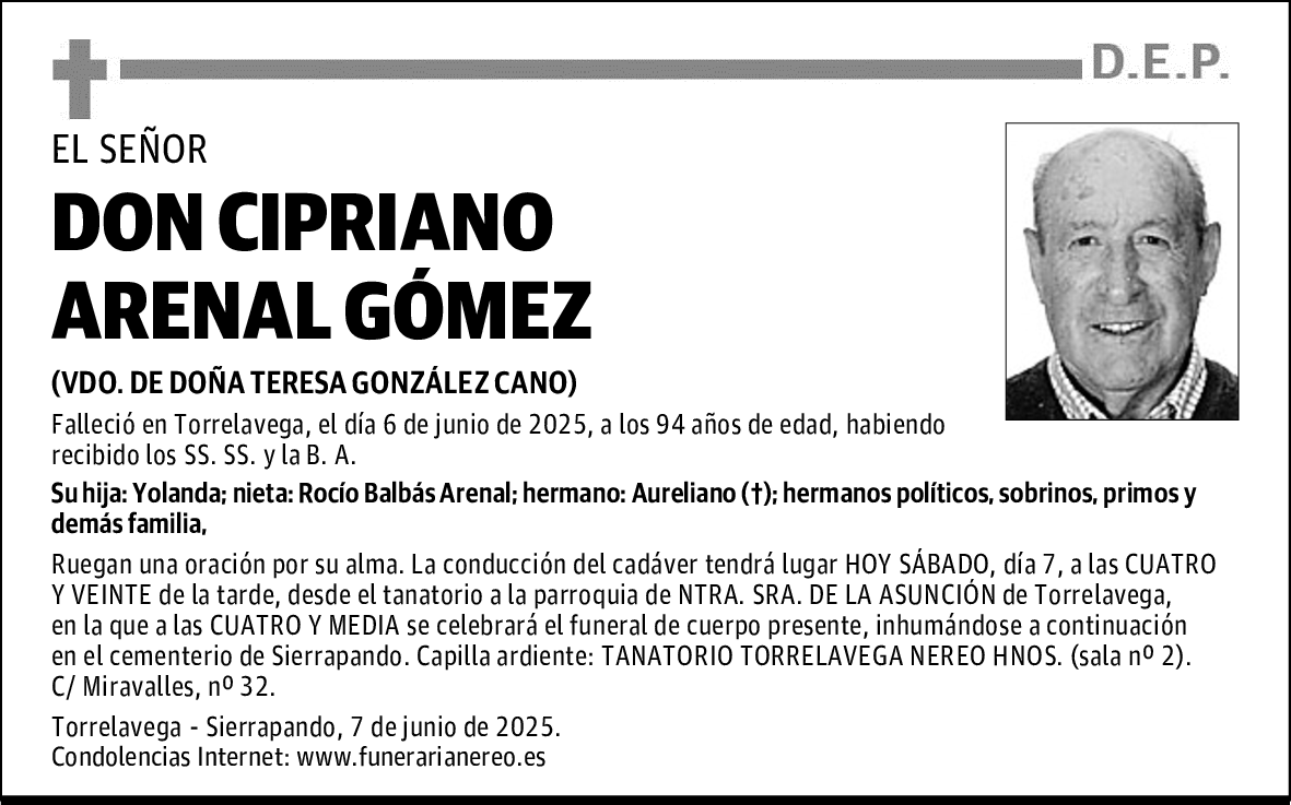DON CIPRIANO ARENAL GÓMEZ