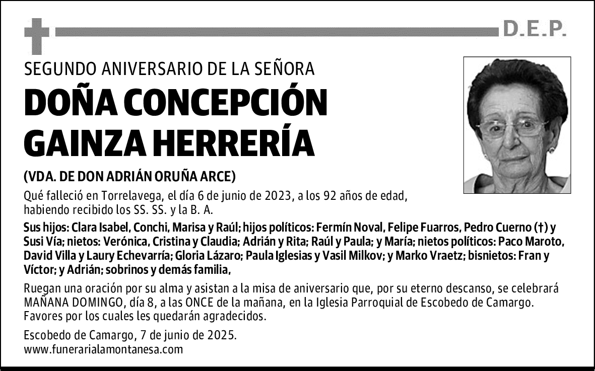 DOÑA CONCEPCIÓN GAINZA HERRERÍA