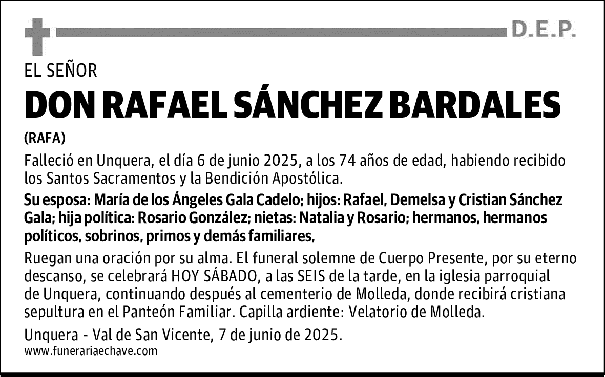 DON RAFAEL SÁNCHEZ BARDALES