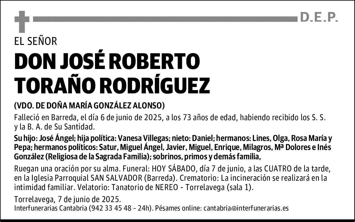 DON JOSÉ ROBERTO TORAÑO RODRÍGUEZ