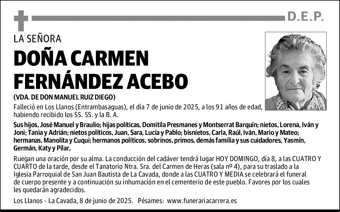 DOÑA CARMEN FERNÁNDEZ ACEBO