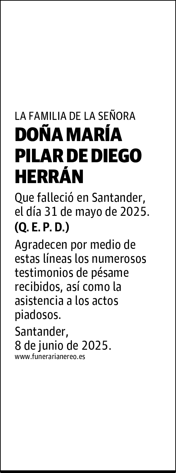 DOÑA MARÍA PILAR DE DIEGO HERRÁN