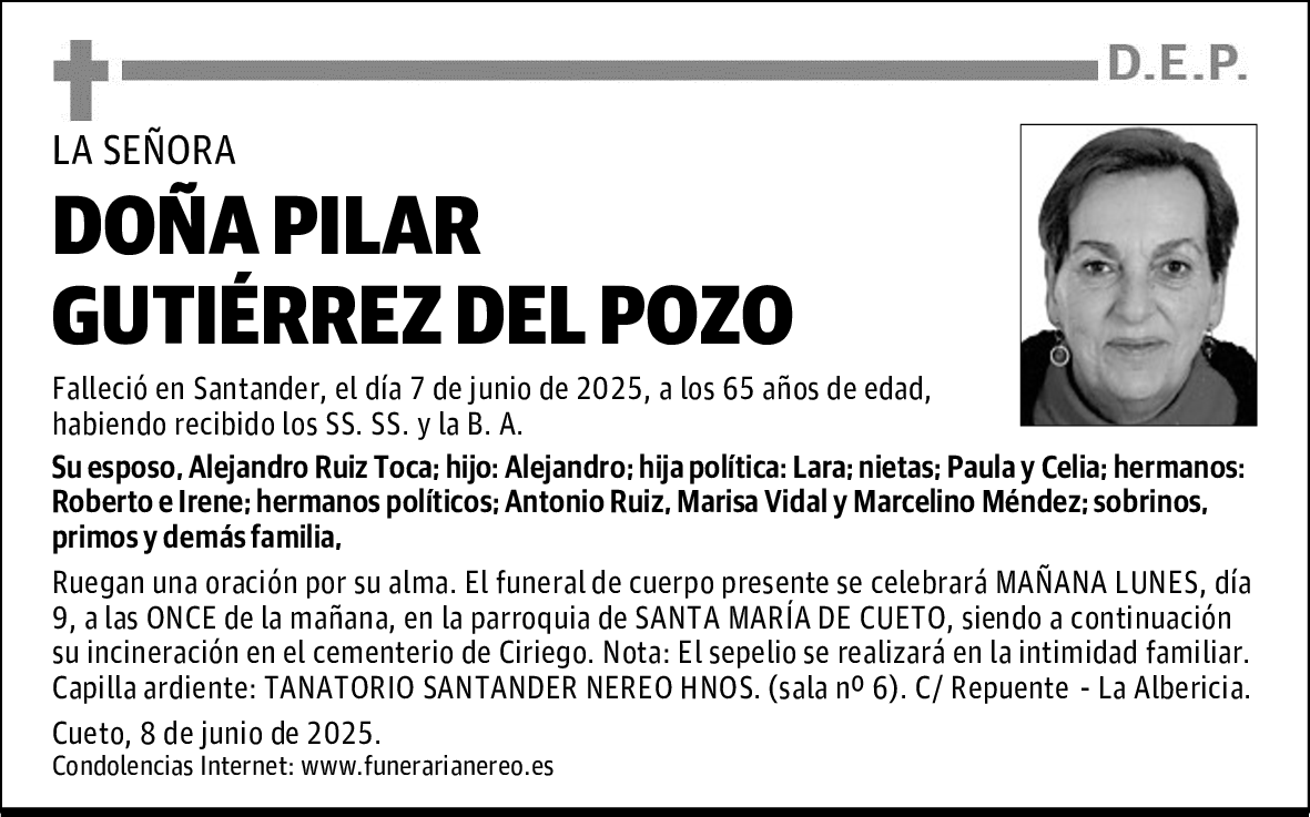 DOÑA PILAR GUTIÉRREZ DEL POZO
