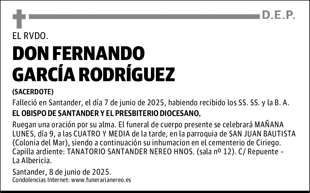 DON FERNANDO GARCÍA RODRÍGUEZ