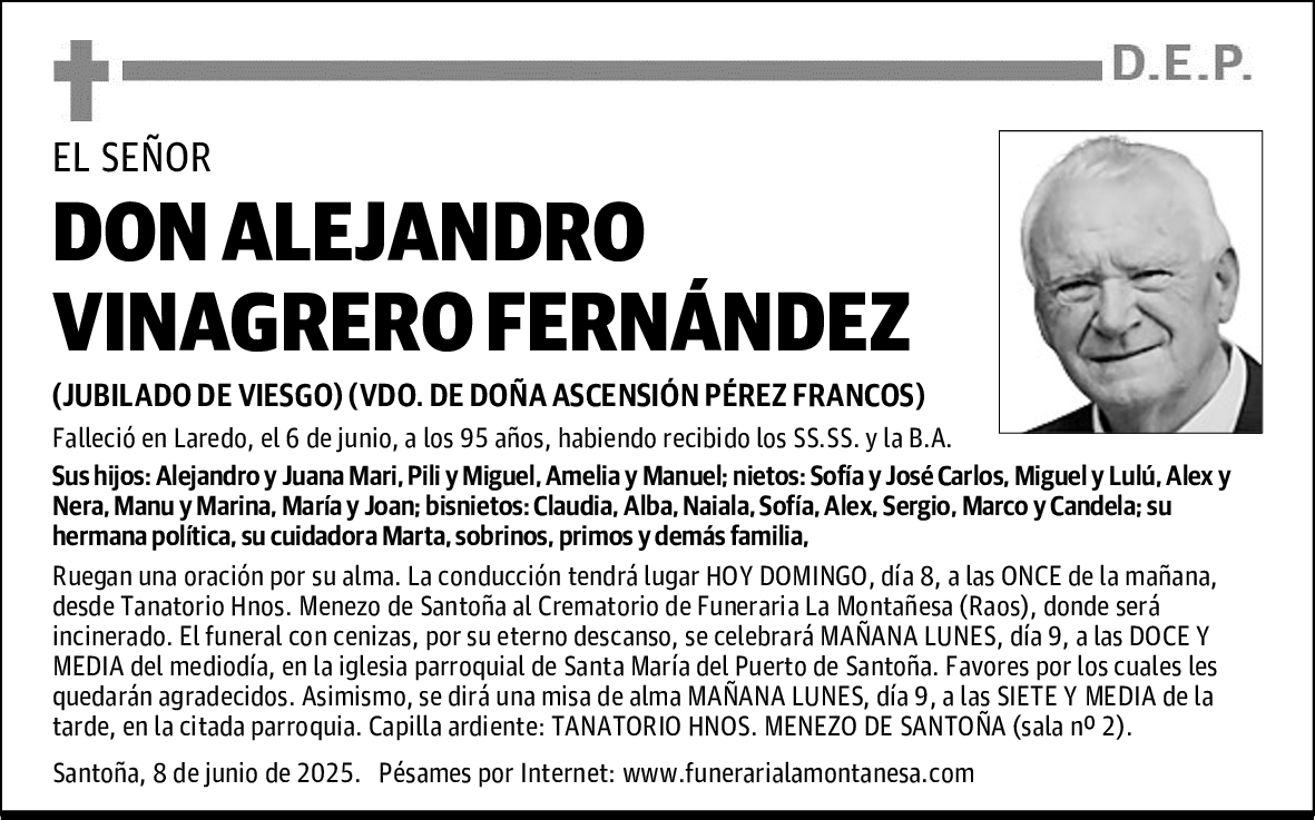 DON ALEJANDRO VINAGRERO FERNÁNDEZ