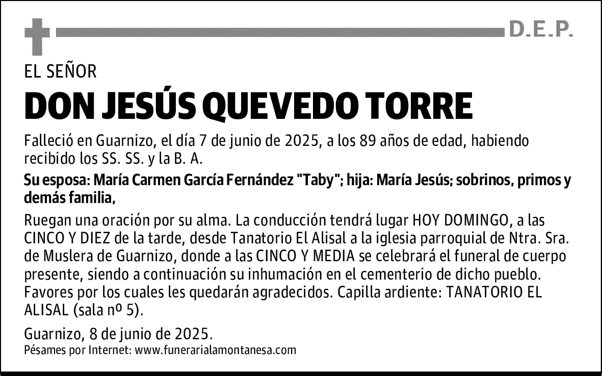 DON JESÚS QUEVEDO TORRE