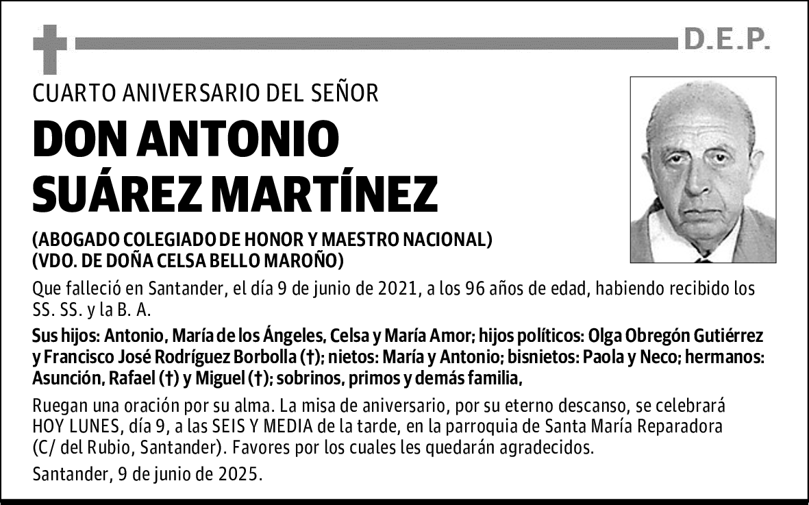 DON ANTONIO SUÁREZ MARTÍNEZ