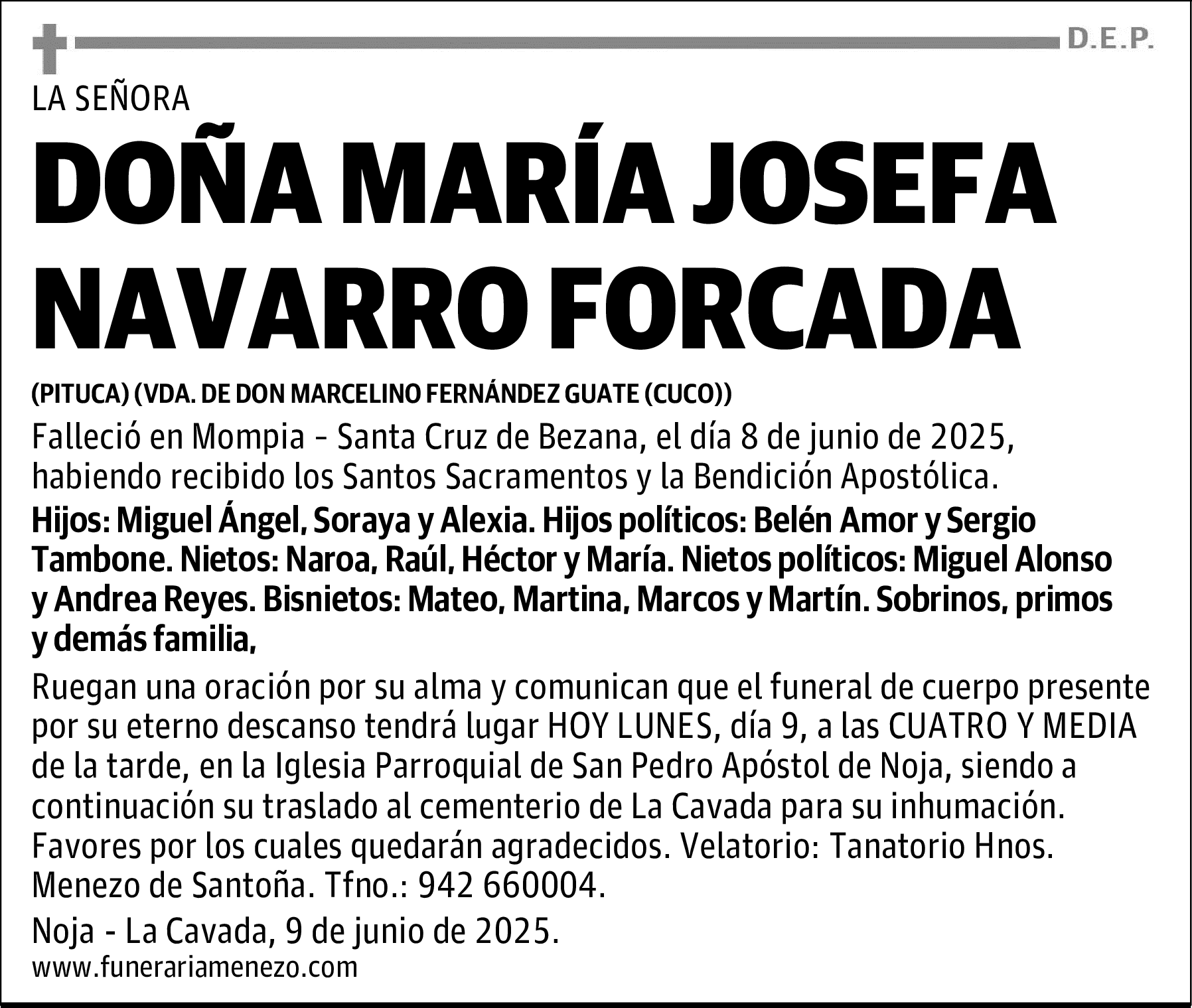DOÑA MARÍA JOSEFA NAVARRO FORCADA