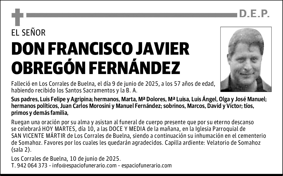 DON FRANCISCO JAVIER OBREGÓN FERNÁNDEZ