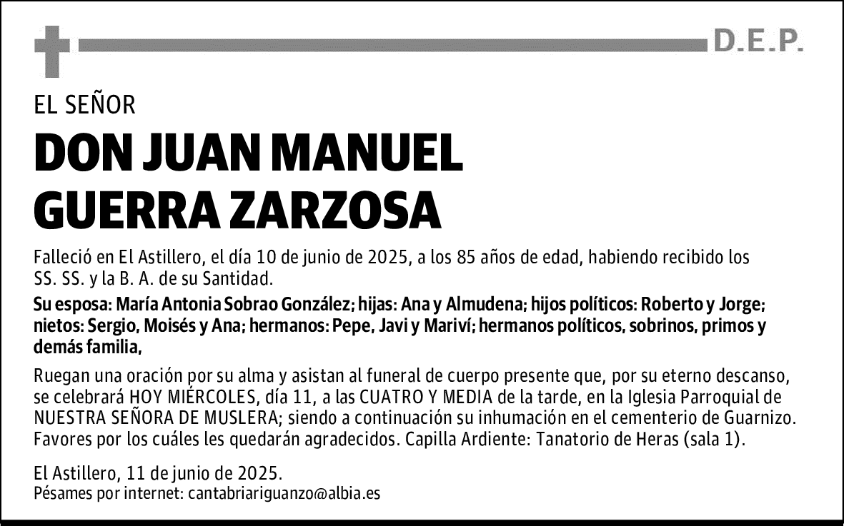 DON JUAN MANUEL GUERRA ZARZOSA