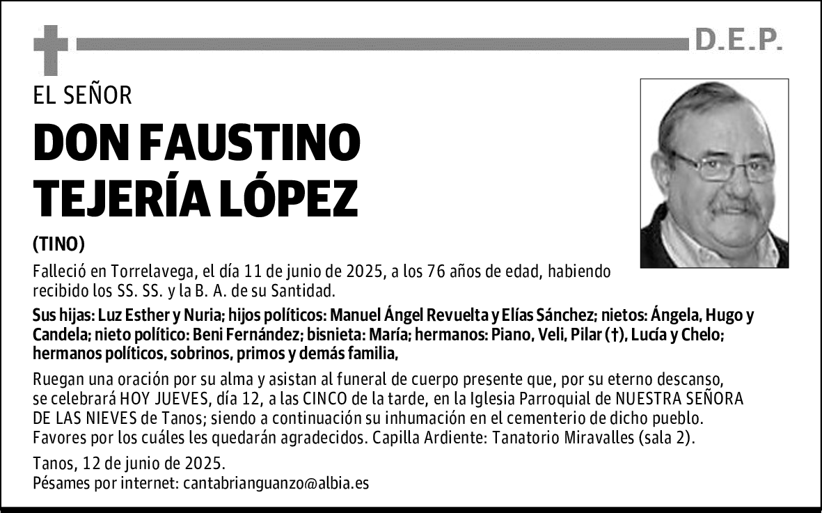 DON FAUSTINO TEJERÍA LÓPEZ