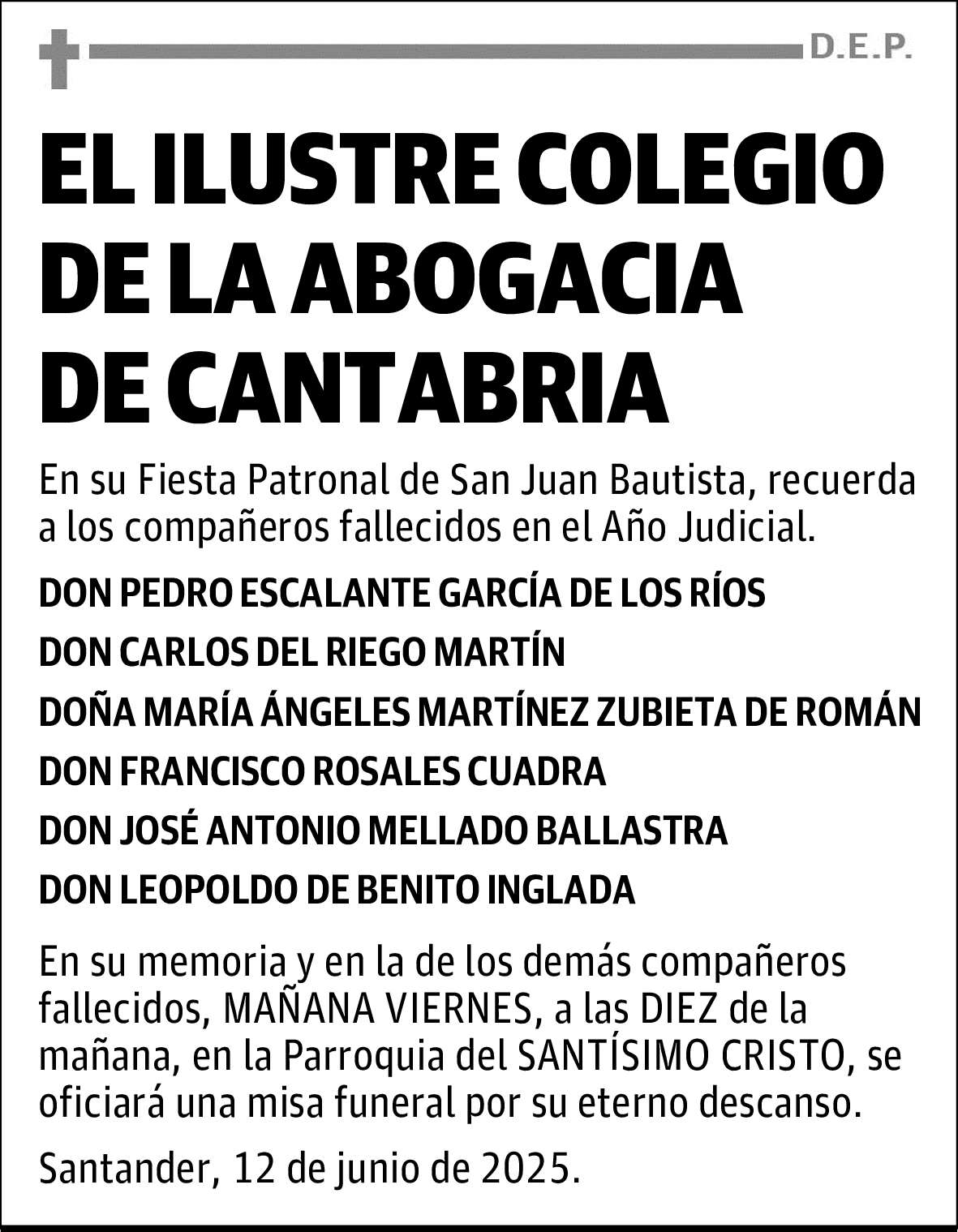 EL ILUSTRE COLEGIO DE LA ABOGACÍA DE CANTABRIA
