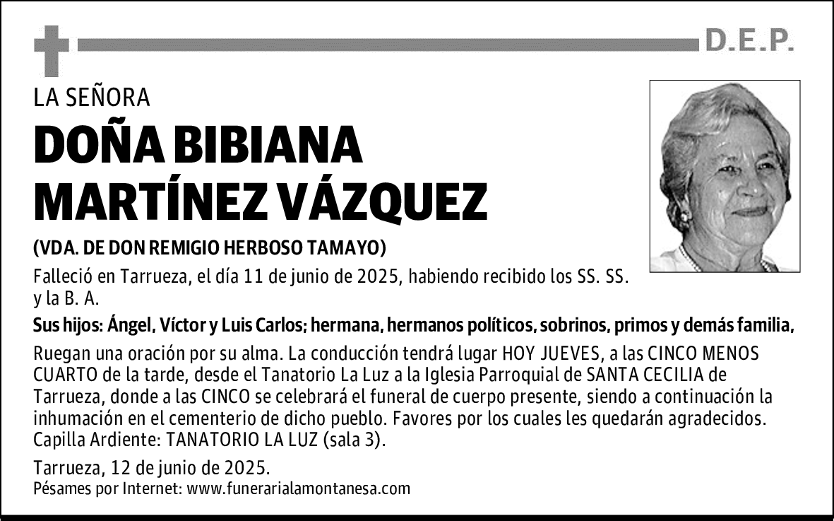 DOÑA BIBIANA MARTÍNEZ VÁZQUEZ