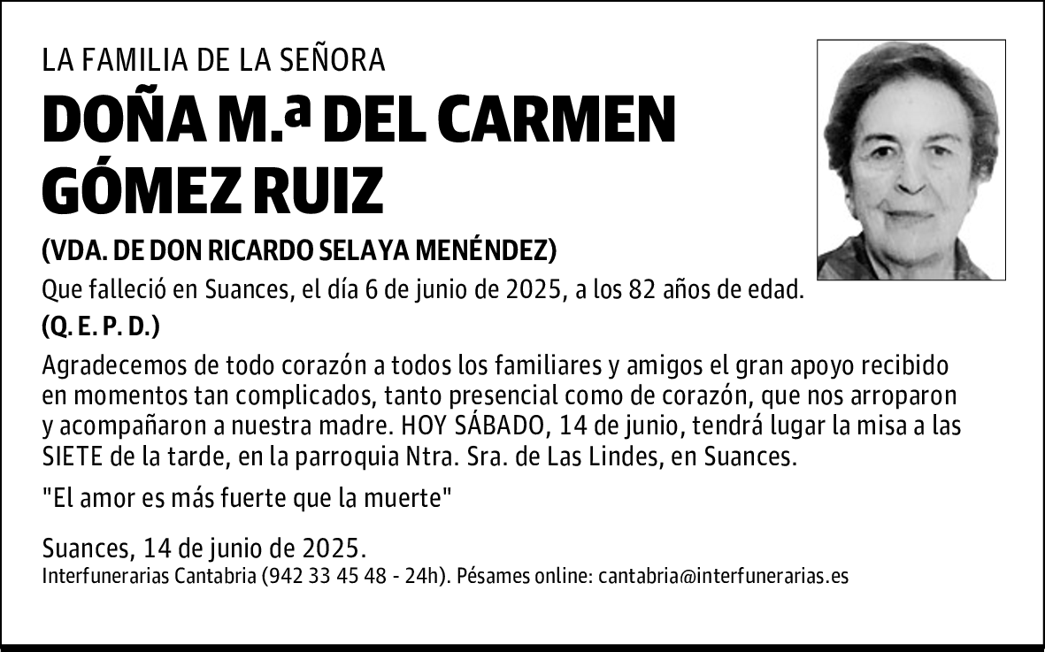 DOÑA M.ª DEL CARMEN GÓMEZ RUIZ